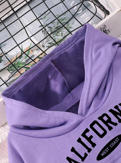 Hilinker Girls Graphic 3 Piece Outfits Workout Crop Hoodie Ribbed Tank and Sweatpants Set