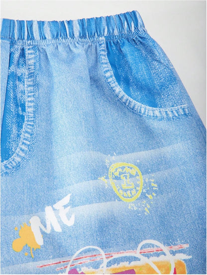 SOLY HUX Girl's Graphic 3 Piece Outfits Sheer Crop Tee and Cami Top with Jeans Pants Set