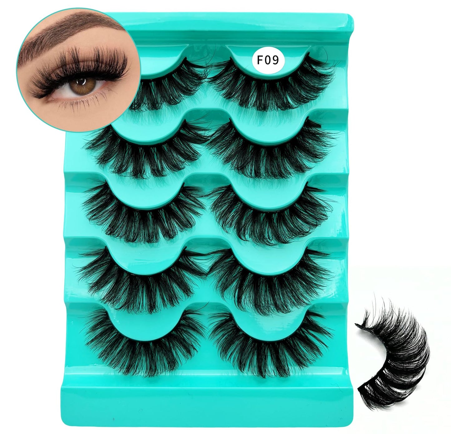 Mink Lashes Strip Eyelashes Volume False Eyelashes that Look Like Extensions Glamour Wispy Curly Fake Lashes 5 Pairs Pack