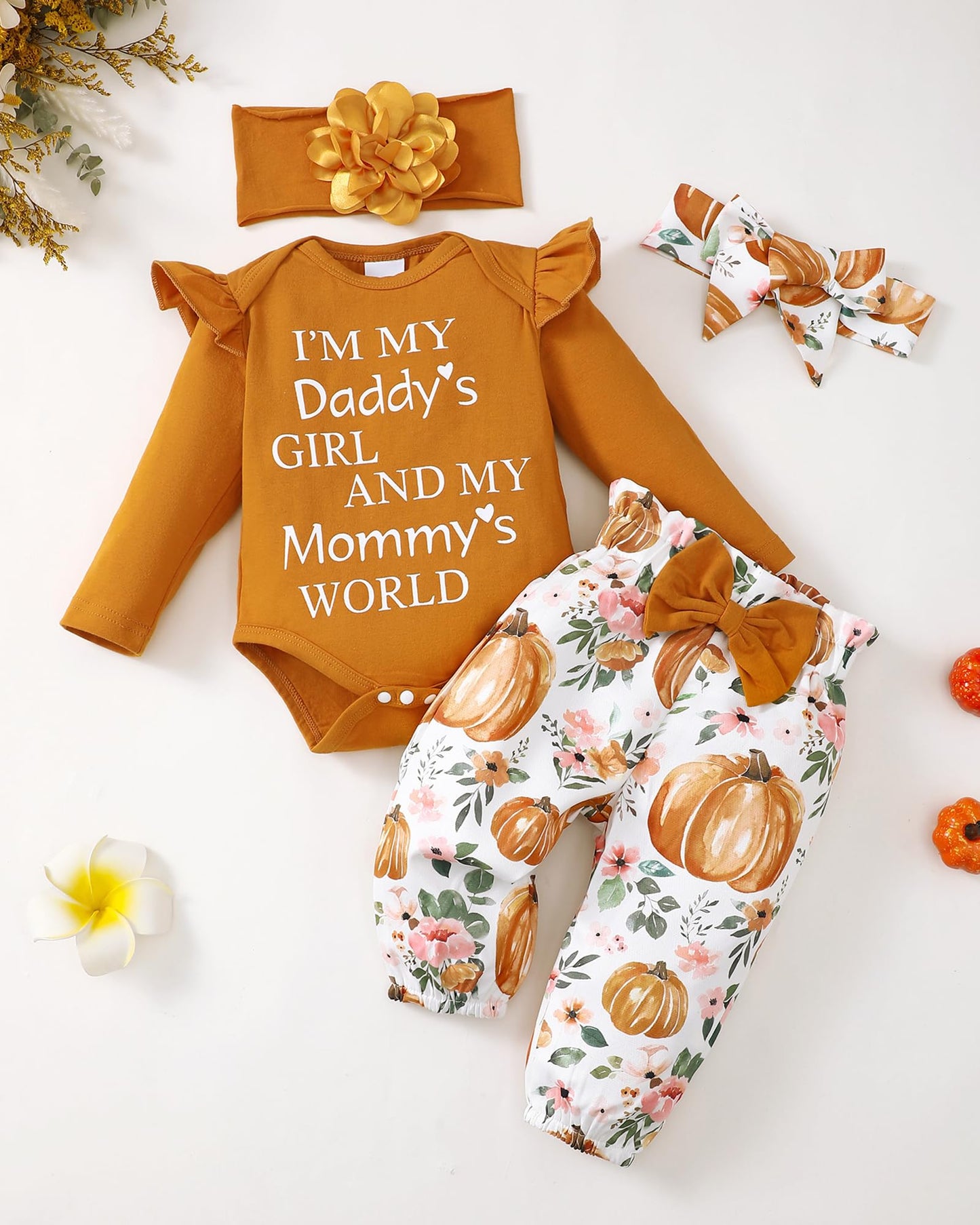 SUNNY PIGGY Newborn Infant Baby Girl Clothes Ruffle Romper Toddler Girl Floral Cotton Pant Sets Girls Clothing Outfit