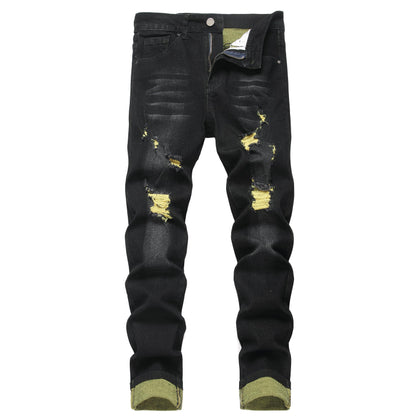 JUNBAOSS Men's Slim Fit Stretch Jeans Ripped Skinny Jeans for Men, Fashion Distressed Straight Comfort Flex Waist Pants