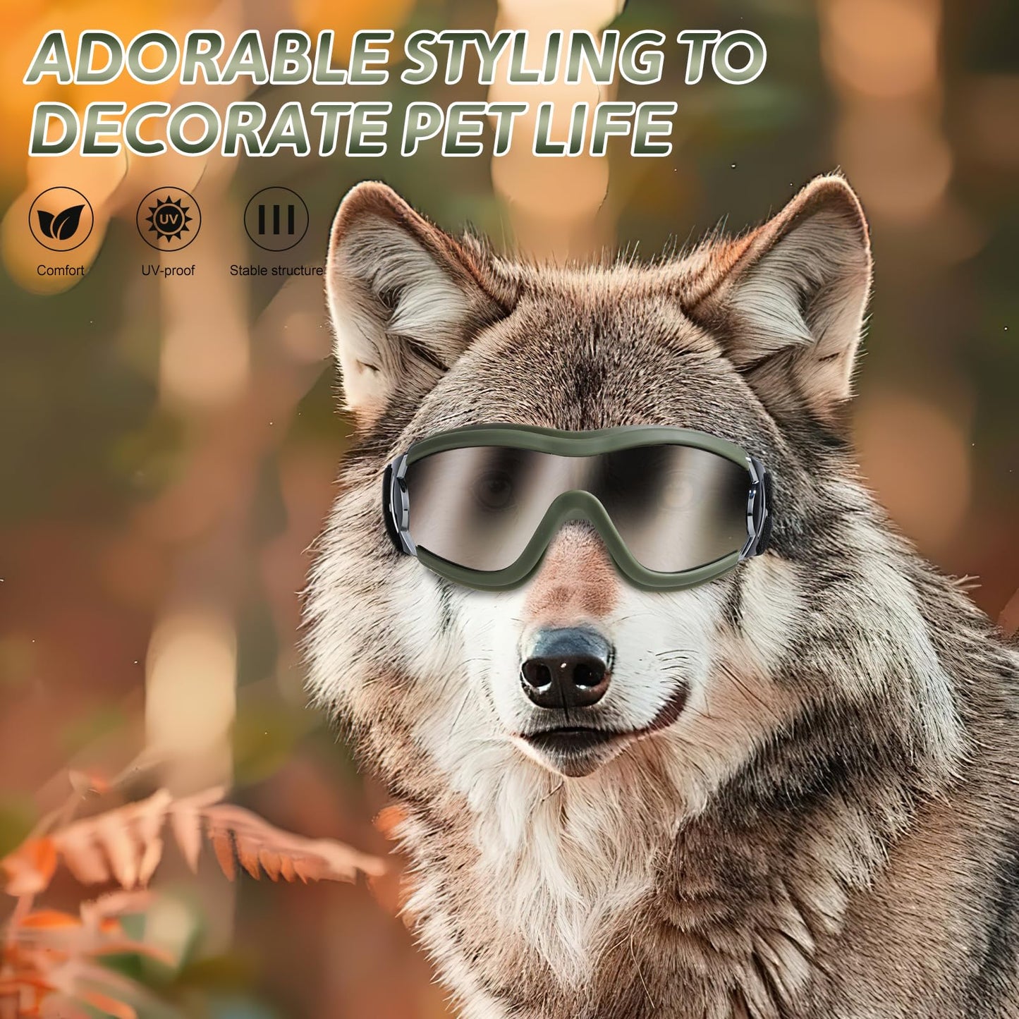 NVTED Dog Sunglasses Goggles, UV Wind Dust Fog Protection Pet Glasses Eye Wear Protection with Adjustable Strap for Medium or Large Dog (Pink)