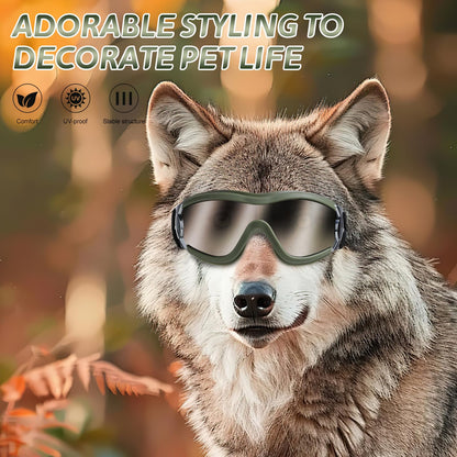 NVTED Dog Sunglasses Goggles, UV Wind Dust Fog Protection Pet Glasses Eye Wear Protection with Adjustable Strap for Medium or Large Dog (Pink)