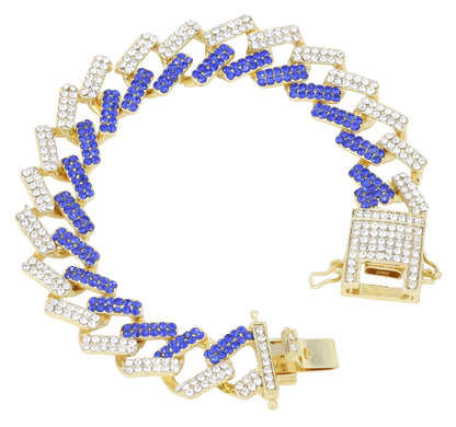 Charles Raymond Bling-ed Out Silver Round Luxury Mens Watch w/Bling-ed Out Bracelet - L0504B