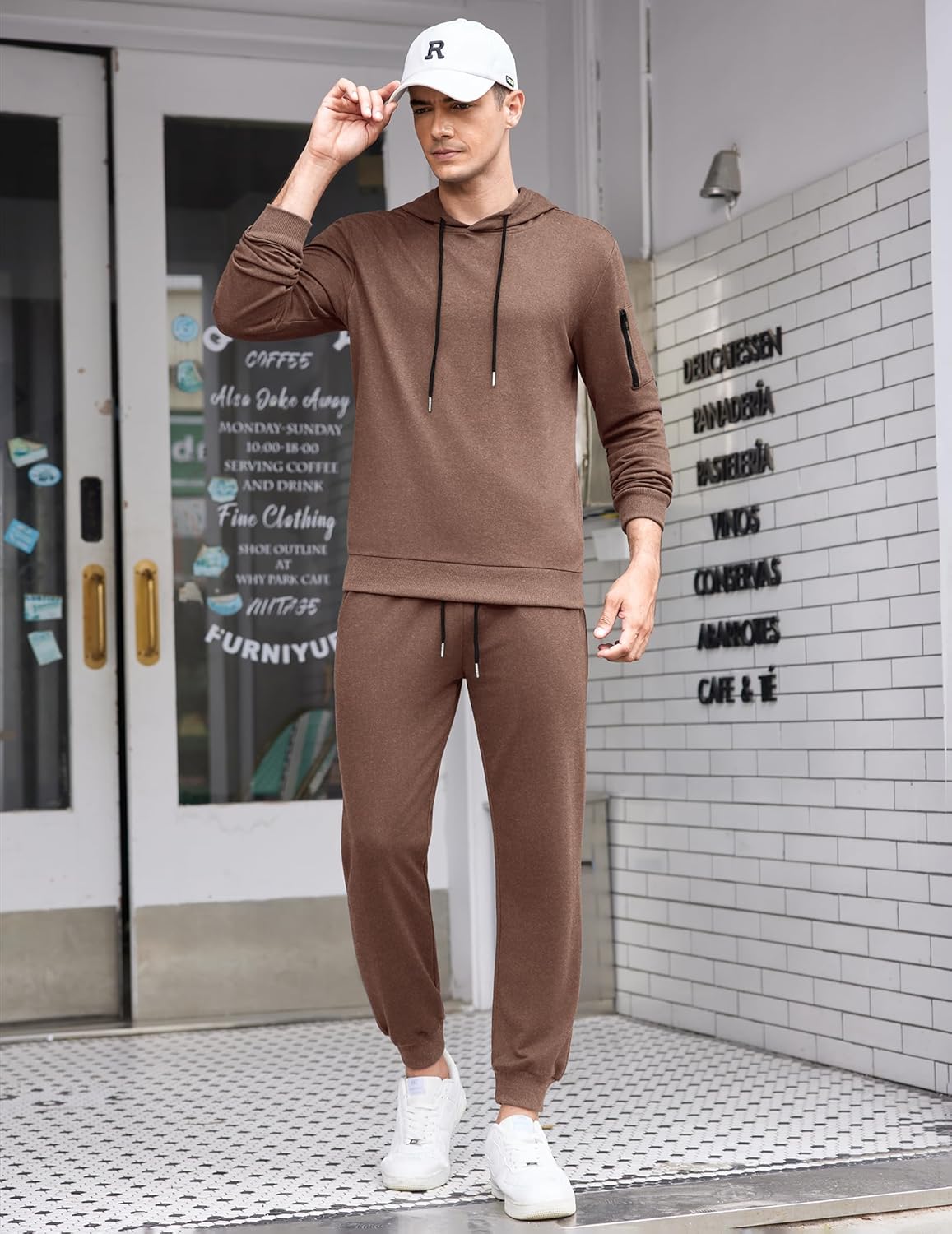 COOFANDY Men's Tracksuit 2 Piece Hooded Athletic Sweatsuits Casual Running Jogging Sport Suit Sets