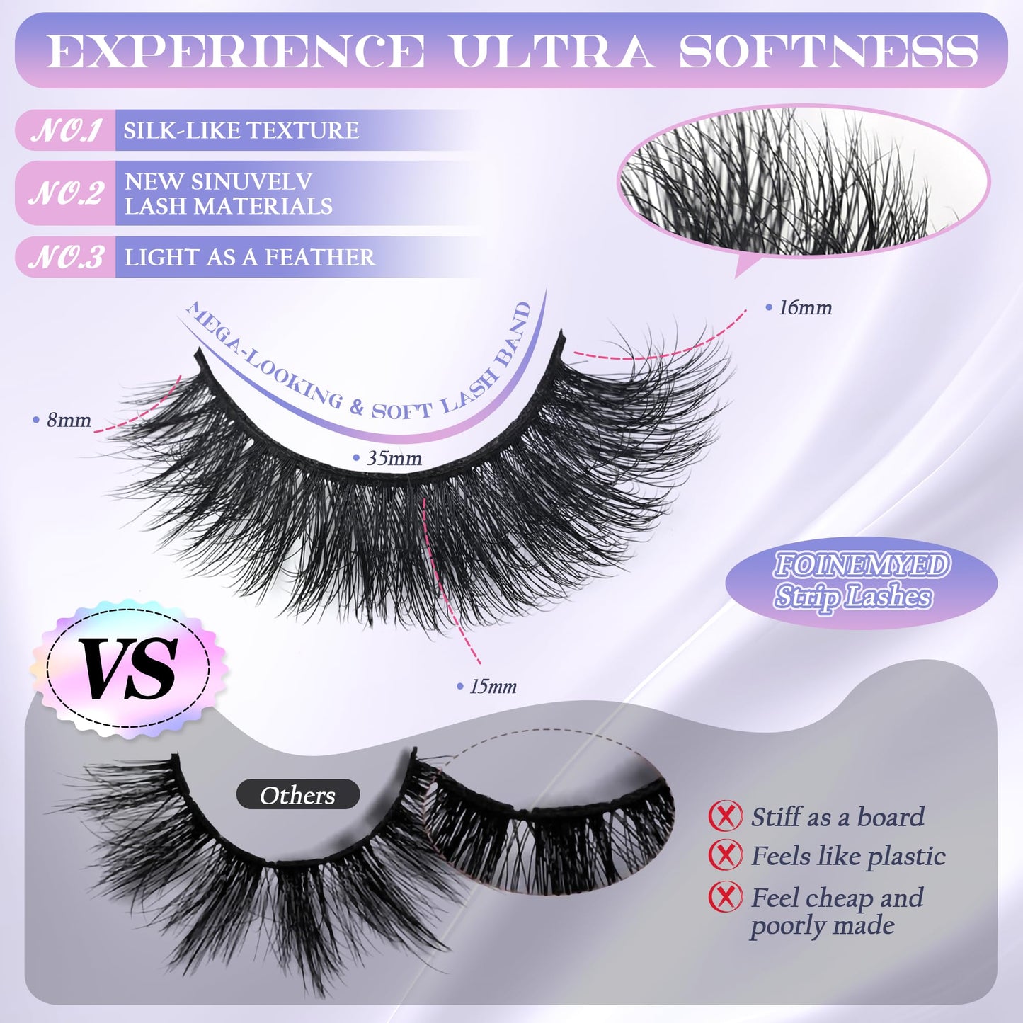 Mink Lashes Strip Eyelashes Volume False Eyelashes that Look Like Extensions Glamour Wispy Curly Fake Lashes 5 Pairs Pack