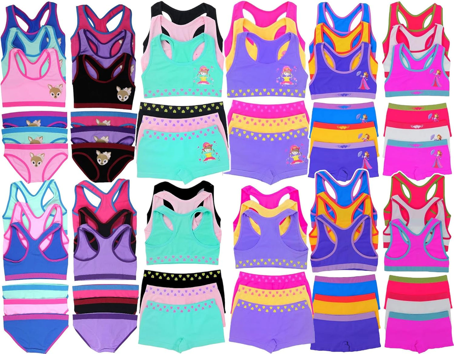 ToBeInStyle Girls' Pack of 12 Mystery - 6 Cami or Racerback Tops & 6 Matching Bottoms Sets
