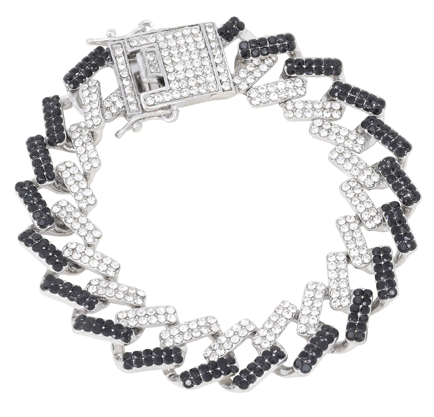 Charles Raymond Bling-ed Out Silver Round Luxury Mens Watch w/Bling-ed Out Bracelet - L0504B