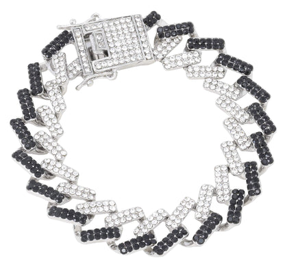 Charles Raymond Bling-ed Out Silver Round Luxury Mens Watch w/Bling-ed Out Bracelet - L0504B