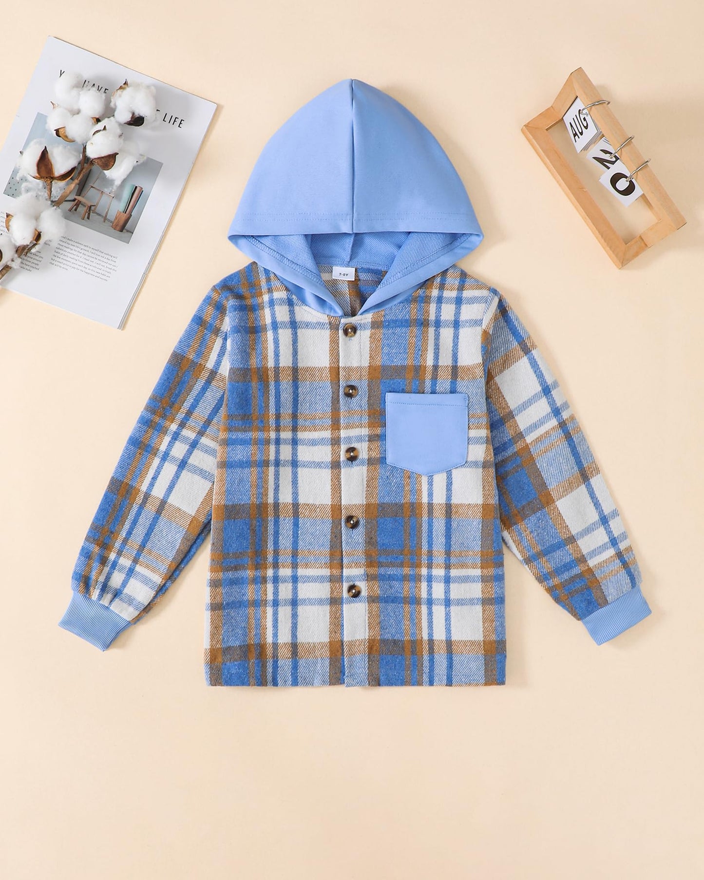 Boys Clothes Fall Winter Outfits, Toddler Boy Sweatsuit Plaid Hoodie Pants Clothing Set For Kids Boys Size 5-12 Years