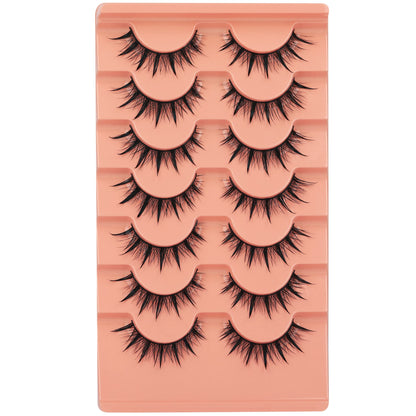 Mink Lashes Fluff False Eyelashes 20-22mm Dramatic Full Wispy Eye Lashes 8D Volume Curly Fake Eyelashes 7 Pairs Faux Mink Lashes Multipack by TOOCHUNAG