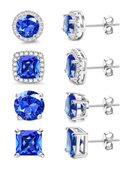 MILACOLATO Cubic Zirconia Stud Earrings for Women Men | 18K Gold Plated Hypoallergenic Sterling Silver Post Earrings | Big Brilliant Simulated Diamond CZ Halo Stud Earrings for Sensitive Ears