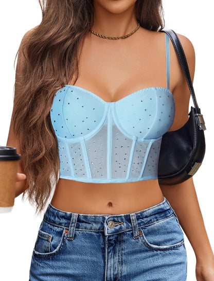 Avidlove Corset Tops For Women Push Up Bustier lingerie Y2K Sexy Going Out Party Club Top