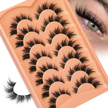 Mink Lashes Full Volume False Eyelashes 18mm Dramatic Faux Mink Eyelashes Natural Look Cat Eye Volume Eye Lashes Multipack by Focipeysa