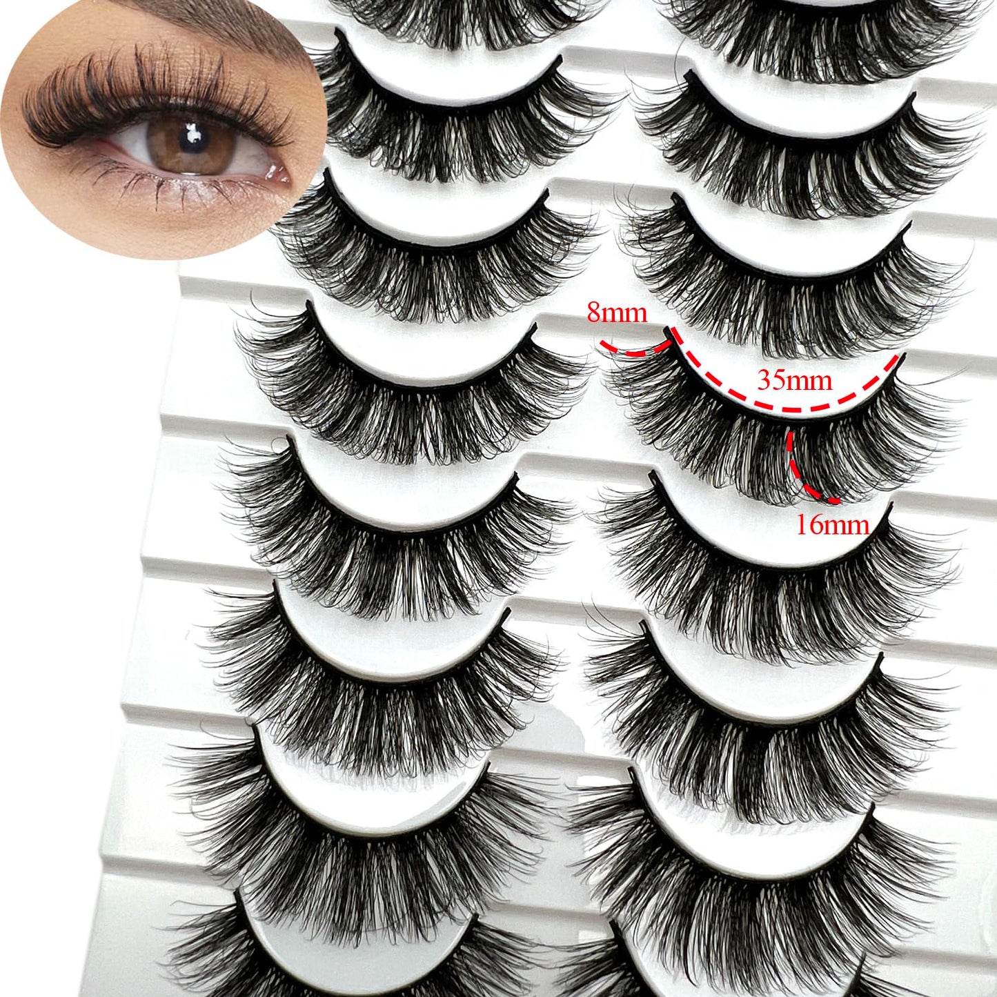 Mink Lashes Fluffy Big Dramatic Thick False Eyelashes, Soft 20mm Volume 3D Faux Mink, 20 Pairs Eyelashes Pack, 25mm Full Strip Lashes That Look Like Extensions