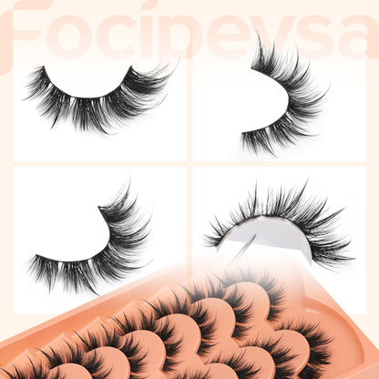 Mink Lashes Full Volume False Eyelashes 18mm Dramatic Faux Mink Eyelashes Natural Look Cat Eye Volume Eye Lashes Multipack by Focipeysa