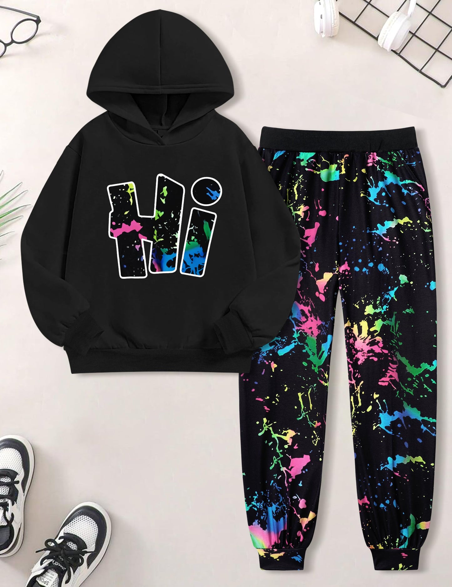 Boys Clothes Camo Boys Outfits Letter Printing Pullover Hoodie and Pants 2Pcs Winter Kids Clothes Boys for 7-14 Years