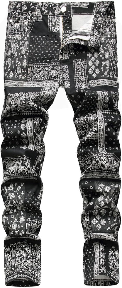 Men's Casual Stylish Straight Slim Fit Jeans Young Hiphop Skinny Denim Pants
