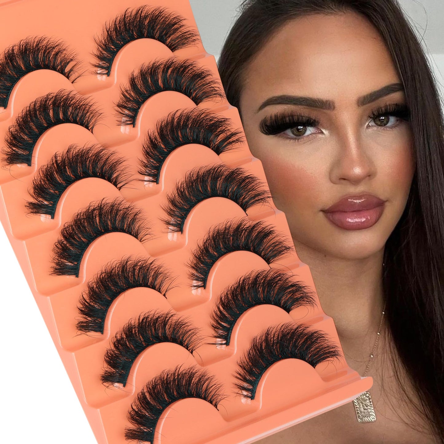 Mink Lashes Full Volume False Eyelashes 18mm Dramatic Faux Mink Eyelashes Natural Look Cat Eye Volume Eye Lashes Multipack by Focipeysa