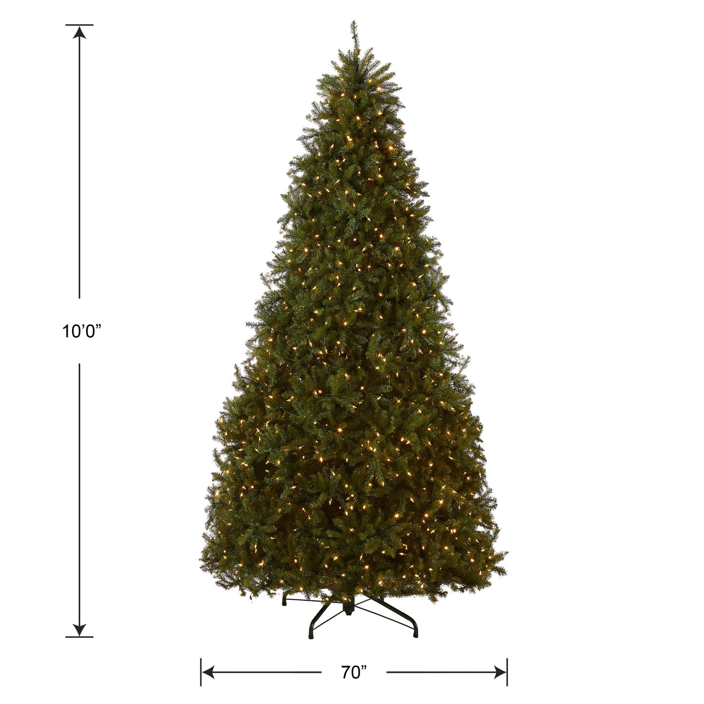 National Tree Company Pre-Lit Artificial Full Christmas Tree, Green, Dunhill Fir, Dual Color LED Lights, Includes Stand, 7.5 Feet, Dual Colored Lights