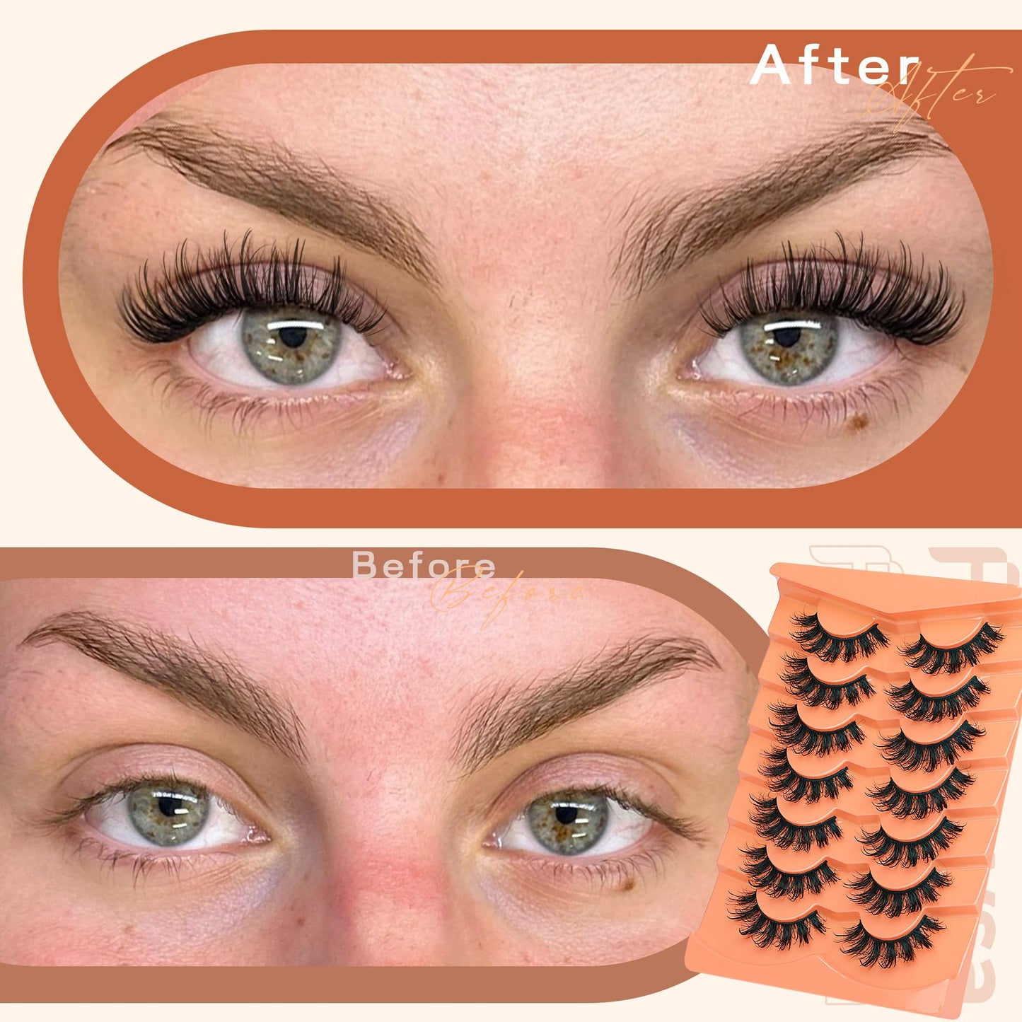 Mink Lashes Full Volume False Eyelashes 18mm Dramatic Faux Mink Eyelashes Natural Look Cat Eye Volume Eye Lashes Multipack by Focipeysa