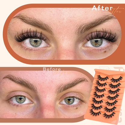 Mink Lashes Full Volume False Eyelashes 18mm Dramatic Faux Mink Eyelashes Natural Look Cat Eye Volume Eye Lashes Multipack by Focipeysa