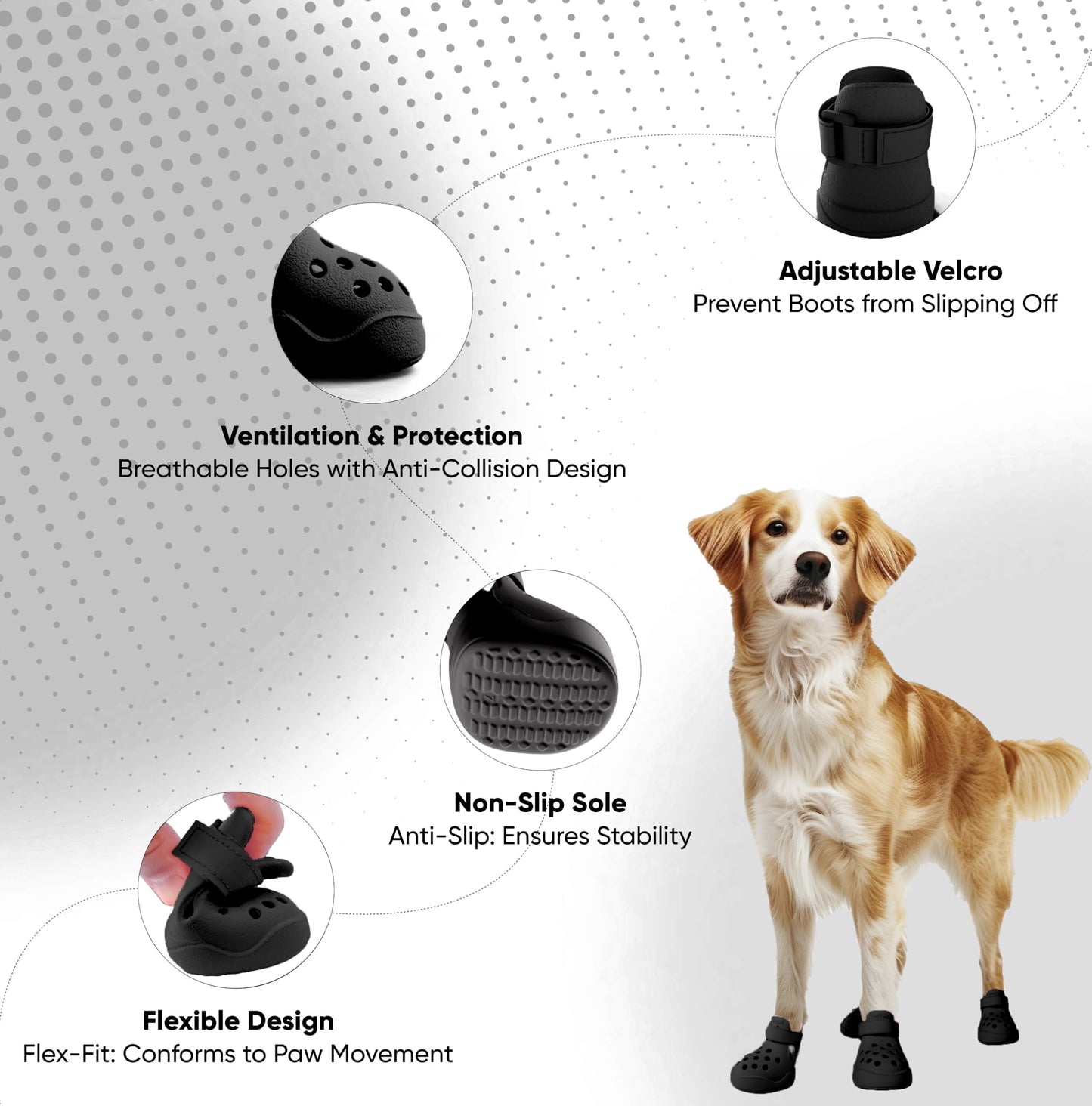 Dog Shoes: Non-Slip Waterproof Sandals for Hot Pavement, Breathable Perforated Boots, Large/Medium/Small Sizes, Ideal Paw Protector, Outdoor Clog Booties (Green Marble, Size 1)