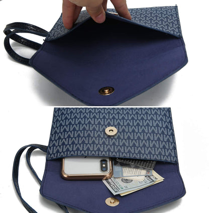MKF Collection Shoulder Bag for Women, Crossbody Purse & Wristlet: PU Leather Satchel Pocketbook 3 PCs Handbag Set