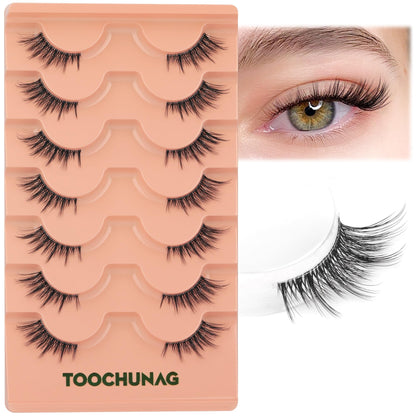 Mink Lashes Fluff False Eyelashes 20-22mm Dramatic Full Wispy Eye Lashes 8D Volume Curly Fake Eyelashes 7 Pairs Faux Mink Lashes Multipack by TOOCHUNAG