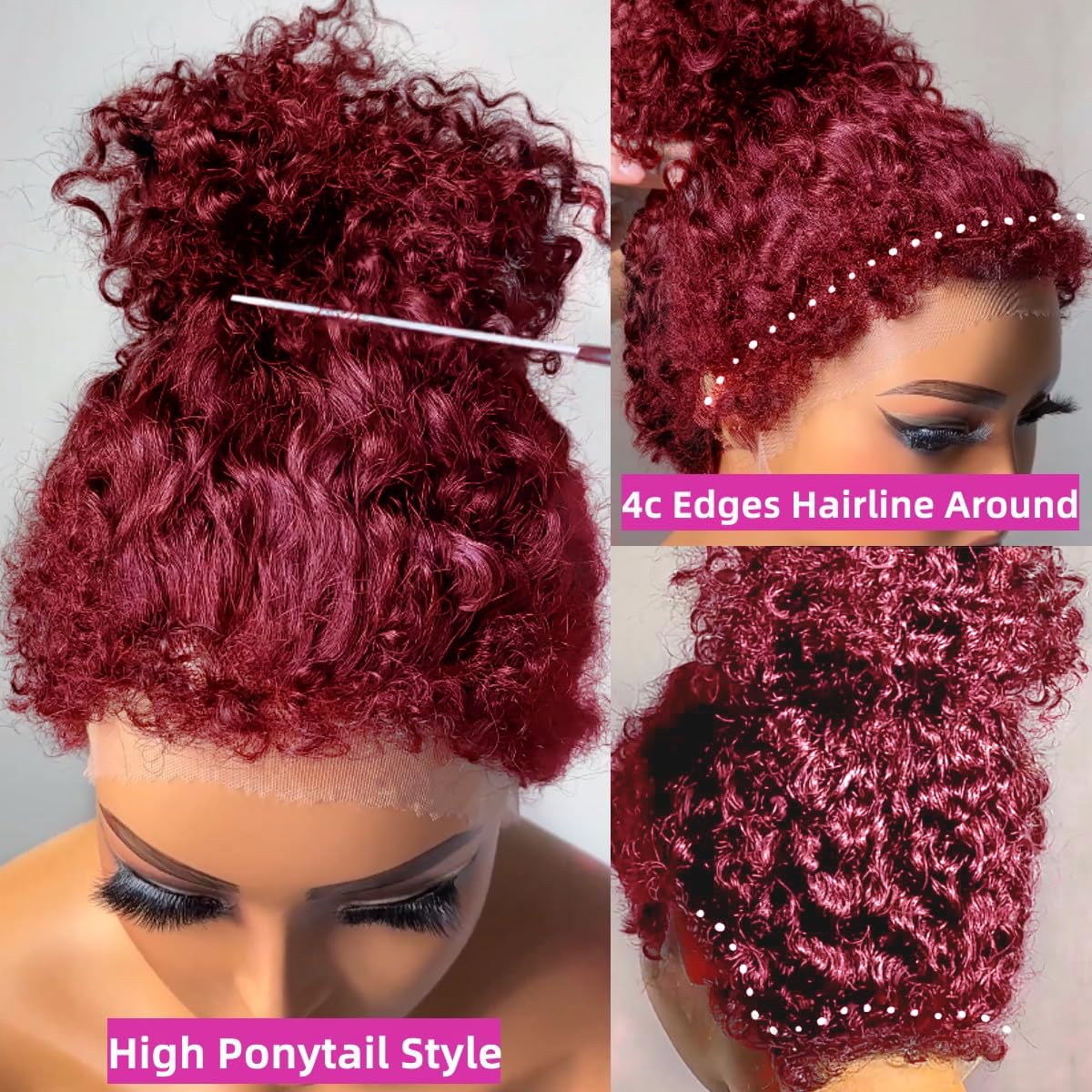 250 Density Curly Lace Front Wigs Human Hair Pre Plucked Hairline Glueless Wig 13x6 HD Lace Frontal Wigs for Women Ginger Orange Colored Ombre Wig Brazilian Virgin Hair 24 Inch