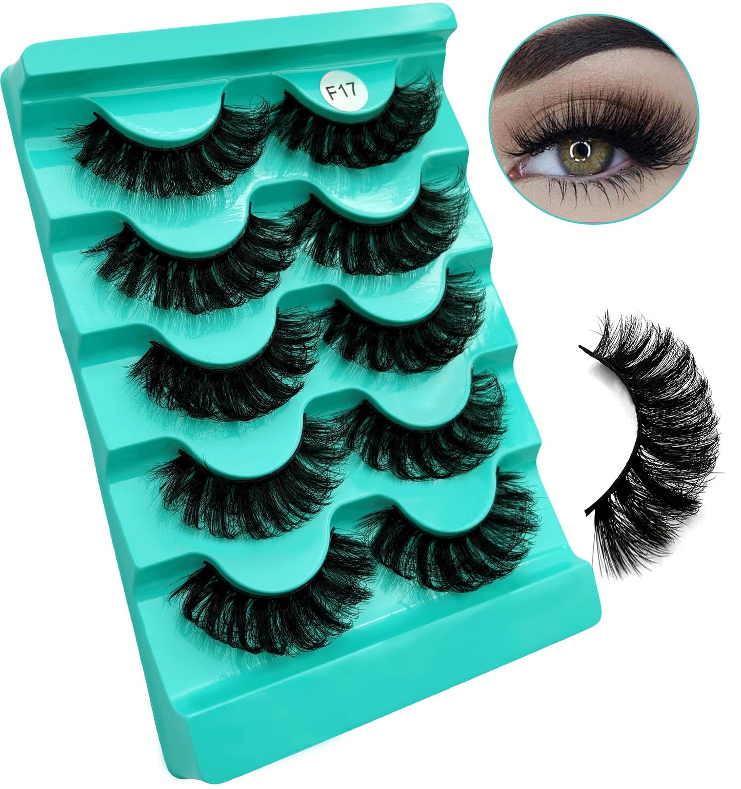 Mink Lashes Strip Eyelashes Volume False Eyelashes that Look Like Extensions Glamour Wispy Curly Fake Lashes 5 Pairs Pack