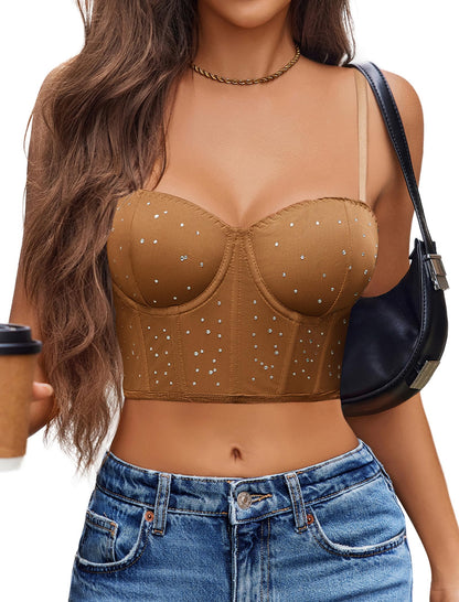 Avidlove Corset Tops For Women Push Up Bustier lingerie Y2K Sexy Going Out Party Club Top
