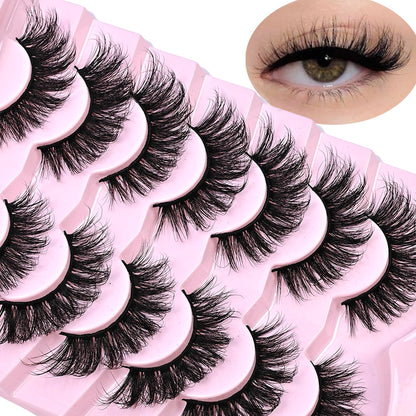 Mink Lashes Fluffy Big Dramatic Thick False Eyelashes, Soft 20mm Volume 3D Faux Mink, 20 Pairs Eyelashes Pack, 25mm Full Strip Lashes That Look Like Extensions