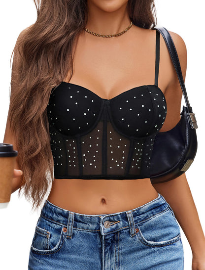 Avidlove Corset Tops For Women Push Up Bustier lingerie Y2K Sexy Going Out Party Club Top