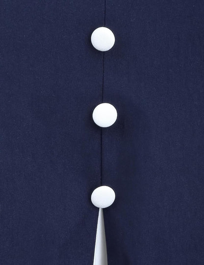 MUXXN Women's Retro 60s Sailor Collar Short Sleeve Pinup Cocktail Work Mermaid Dress with Belt