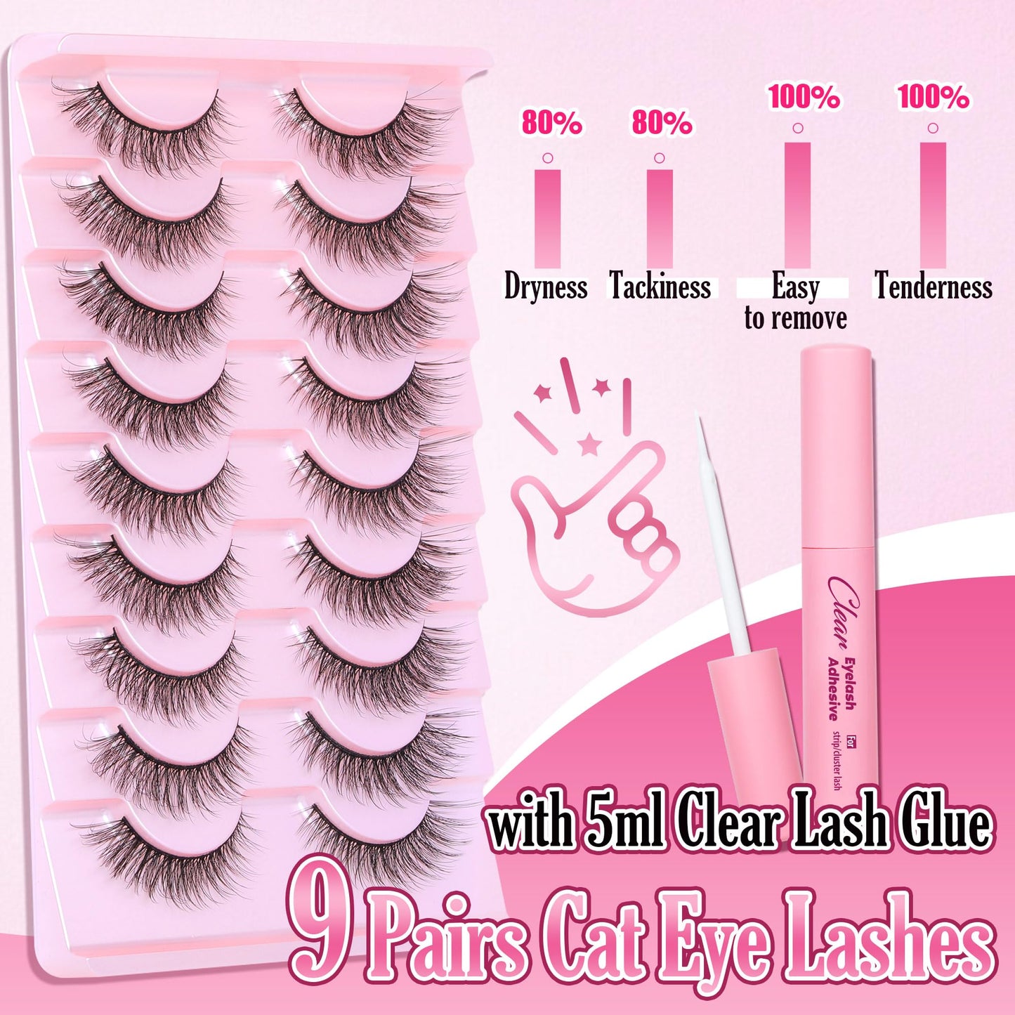 Mink Lashes Fluff False Eyelashes 20-22mm Dramatic Full Wispy Eye Lashes 8D Volume Curly Fake Eyelashes 7 Pairs Faux Mink Lashes Multipack by TOOCHUNAG