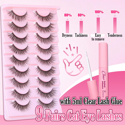 Mink Lashes Fluff False Eyelashes 20-22mm Dramatic Full Wispy Eye Lashes 8D Volume Curly Fake Eyelashes 7 Pairs Faux Mink Lashes Multipack by TOOCHUNAG