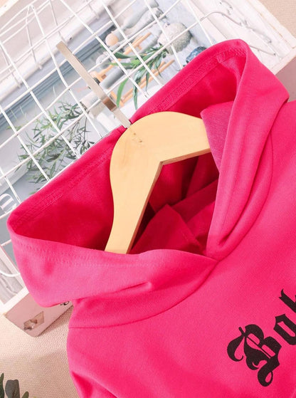 Hilinker Girls Graphic 3 Piece Outfits Workout Crop Hoodie Ribbed Tank and Sweatpants Set