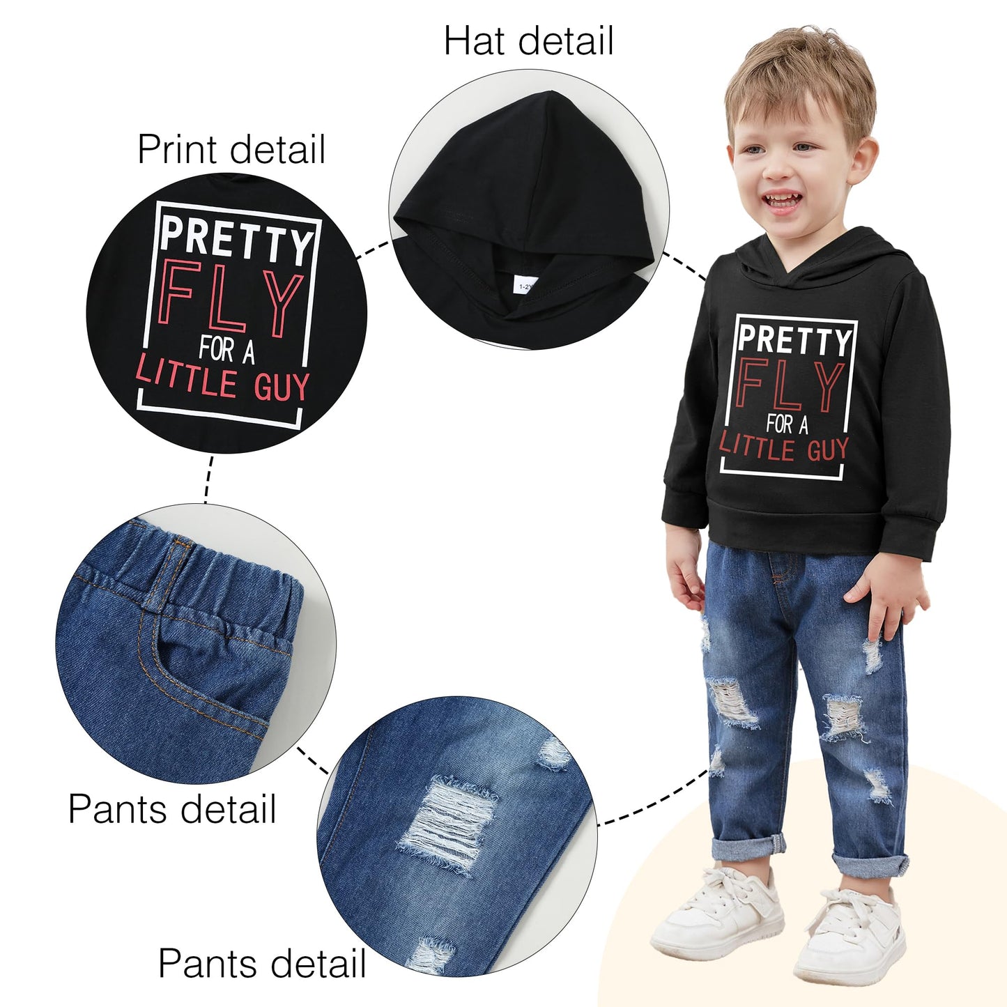 YUEMION Toddler Boy Clothes Long Sleeve Print Hoodies +Denim Pants 2Pcs Fall Winter Sweatshirt Baby Boy Outfits Set 1-6Y