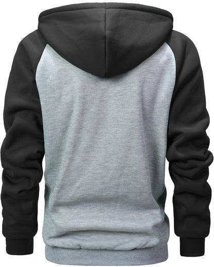 GXAMOY Men's Winter Fleece Hoodies for Men Heavyweight Warm Thick Full Zip Up Sweatshirt Outerwear