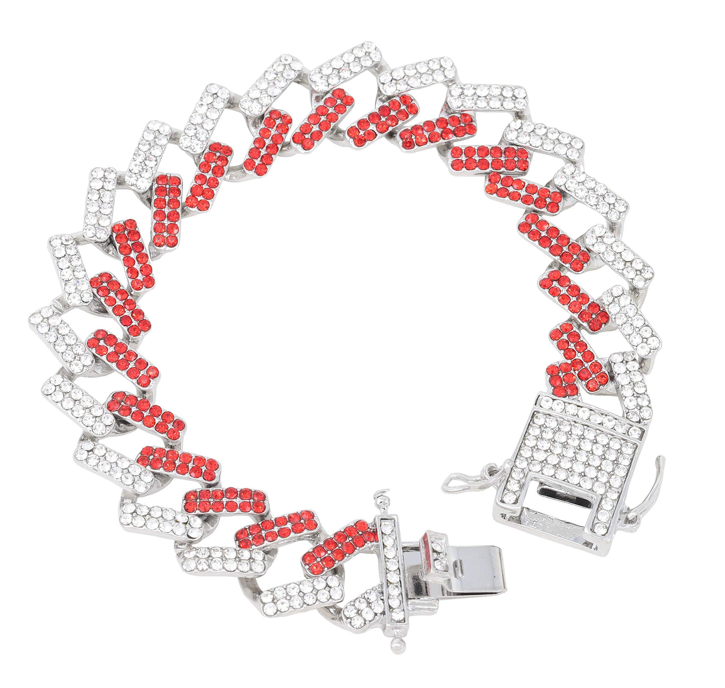 Charles Raymond Bling-ed Out Silver Round Luxury Mens Watch w/Bling-ed Out Bracelet - L0504B