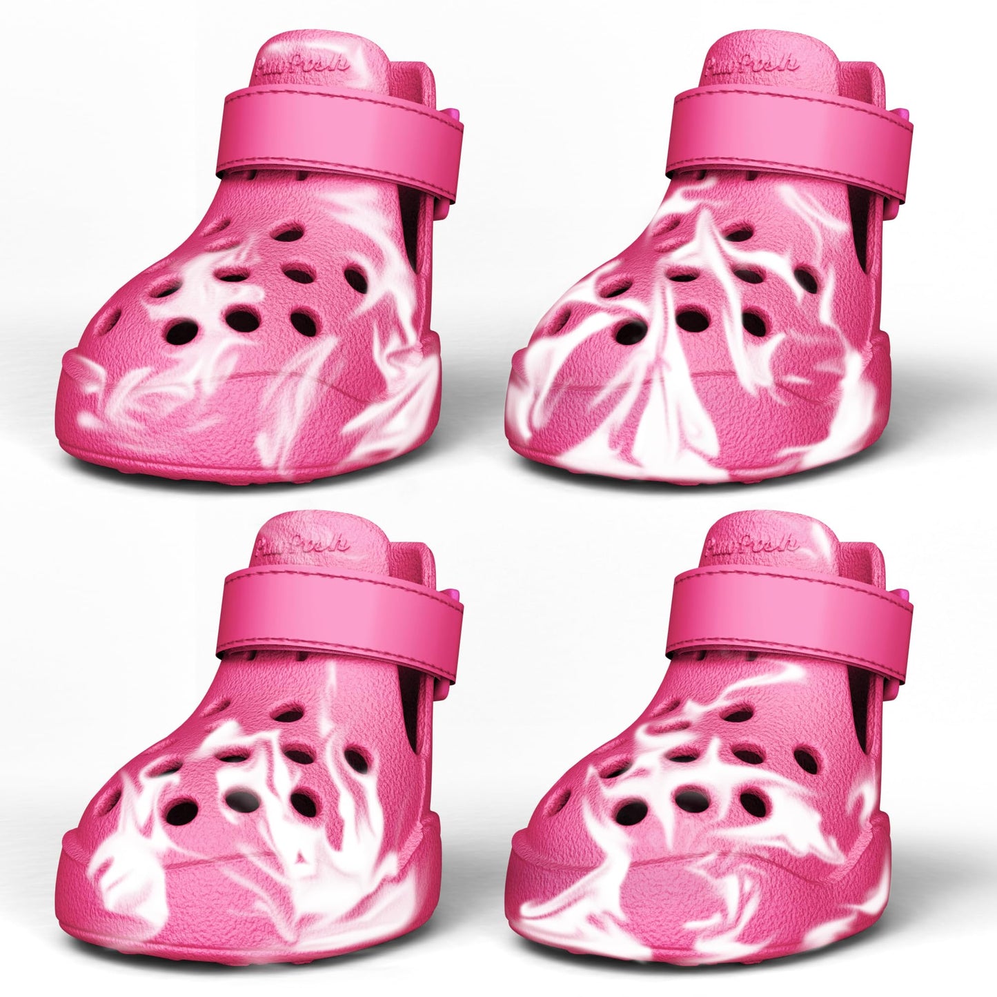 Dog Shoes: Non-Slip Waterproof Sandals for Hot Pavement, Breathable Perforated Boots, Large/Medium/Small Sizes, Ideal Paw Protector, Outdoor Clog Booties (Green Marble, Size 1)