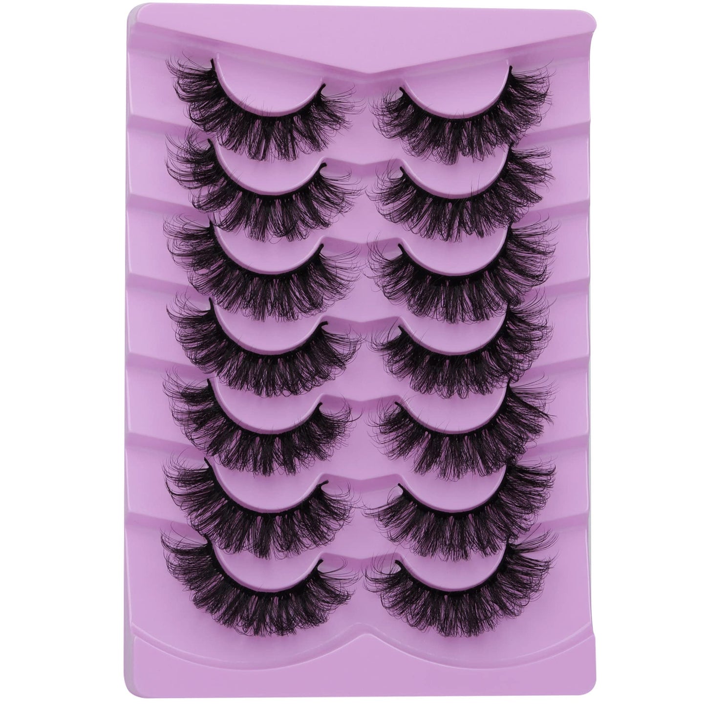 Mink Lashes Fluff False Eyelashes 20-22mm Dramatic Full Wispy Eye Lashes 8D Volume Curly Fake Eyelashes 7 Pairs Faux Mink Lashes Multipack by TOOCHUNAG