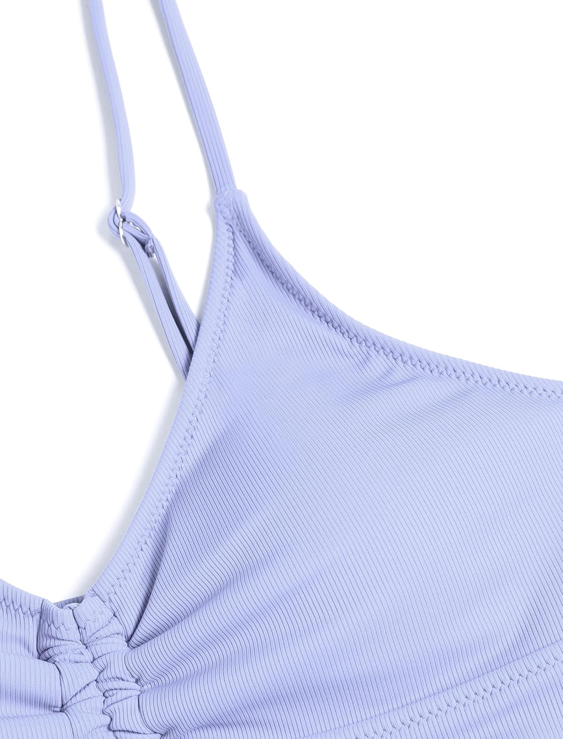 ZAFUL Women V Neck Bikini Set Ruched Tie Front High Waisted Floral Print Ribbed 2 Piece Bathing Suit Swimsuits