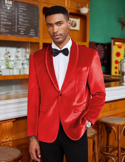 COOFANDY Men's Velvet Tuxedo Floral Blazer Jacket One Button Shawl Lapel Suit Jacket for Dinner Prom Party Wedding