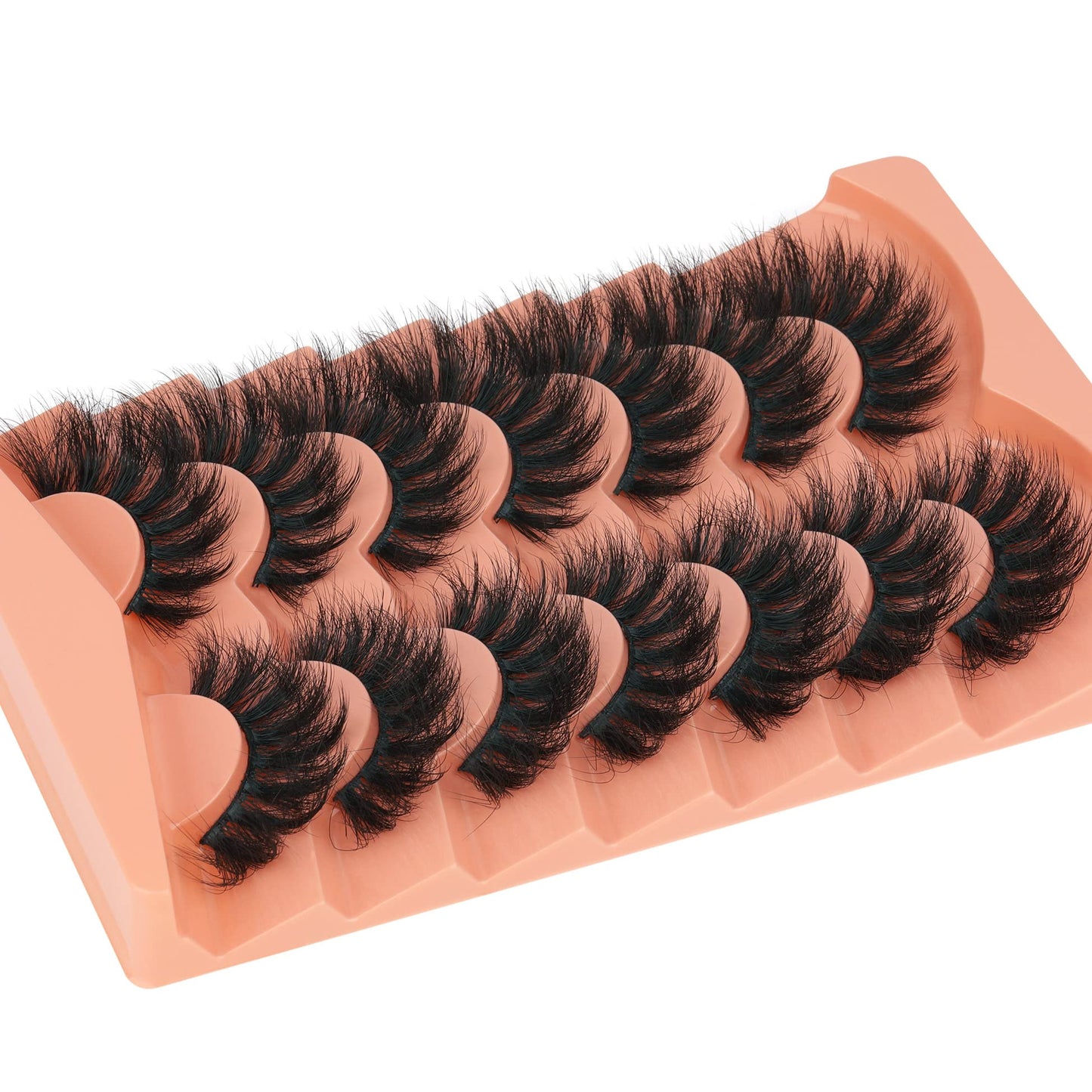 Mink Lashes Fluff False Eyelashes 20-22mm Dramatic Full Wispy Eye Lashes 8D Volume Curly Fake Eyelashes 7 Pairs Faux Mink Lashes Multipack by TOOCHUNAG