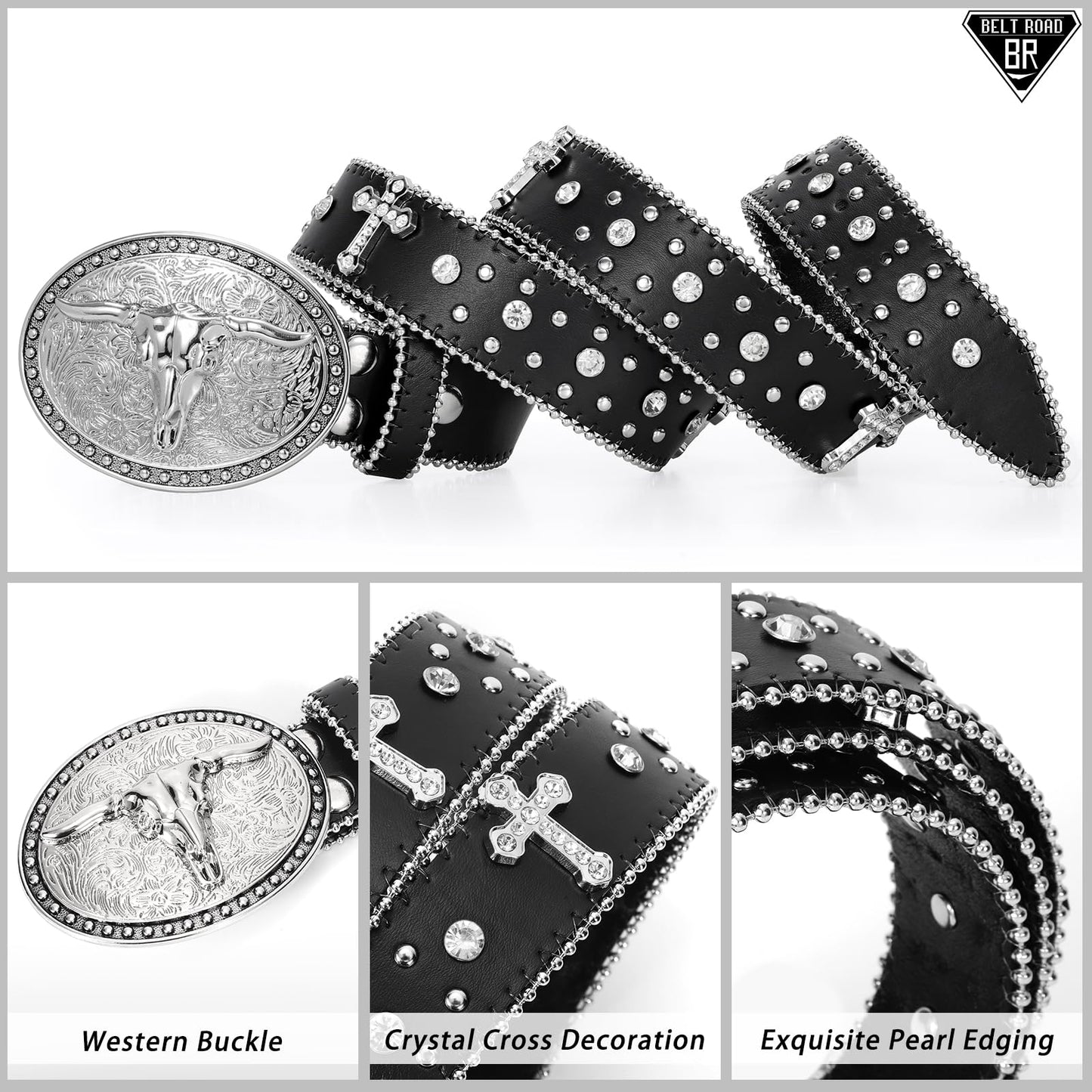Cowboy Cowgirl Belts for Women Men Western Belts Punk Goth Belt PU Leather Belt With Western Buckle