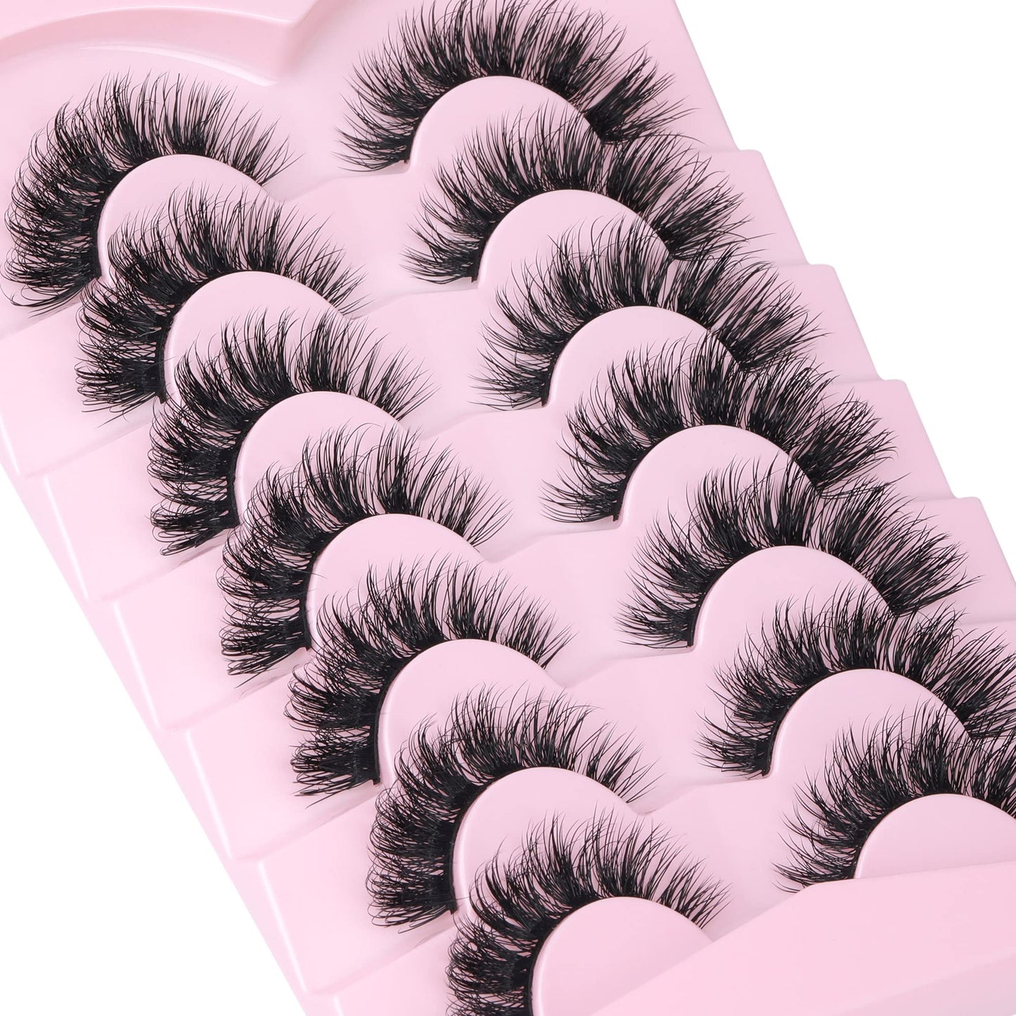 Mink Lashes Full Volume False Eyelashes 18mm Dramatic Faux Mink Eyelashes Natural Look Cat Eye Volume Eye Lashes Multipack by Focipeysa