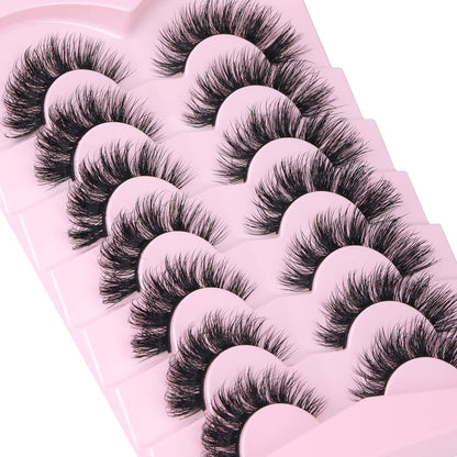 Mink Lashes Full Volume False Eyelashes 18mm Dramatic Faux Mink Eyelashes Natural Look Cat Eye Volume Eye Lashes Multipack by Focipeysa