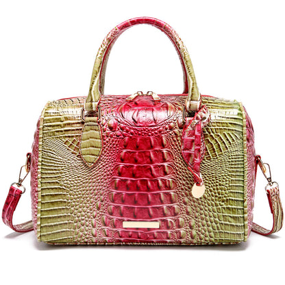 Top-Handle Crocodile Purses For Women Crossbody Leather Bags Trendy Large Capacity Tote with Shoulder Strap